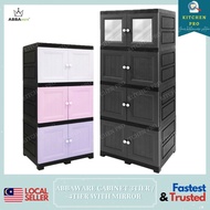 𝐊𝐈𝐓𝐂𝐇𝐄𝐍 𝐏𝐑𝐎 | ABBAWARE 128L Cabinet With Spring Closure Door / 3 Tier / 4 Tier With Mirror Storage Cabinet / Kabinet