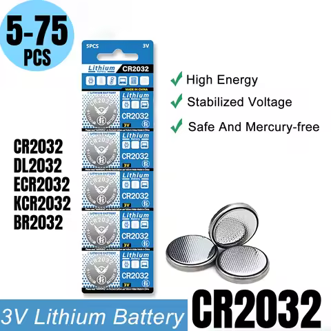 5-75Pcs 3V CR2032 Coin Lithium Battery For Watch Calculator Remote Control Toys Car Key BR2032 DL203