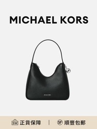 Michael Kors Nayla半月包手挽袋黑色皮革簡約百搭[平行進口]