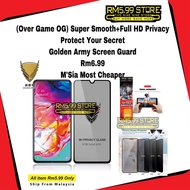 (Full HD Privacy+OverGame)Realme C55 XT/X2 C33 C30s Narzo 30 50a 30A 20 C12 50i C35 9i 9Pro GT OG Golden Army Glass