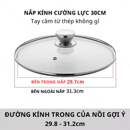 Nắp nồi thủy tinh cường lực cao cấp GORILLA CHEF tương thích mọi nồi chảo 16-34cm
