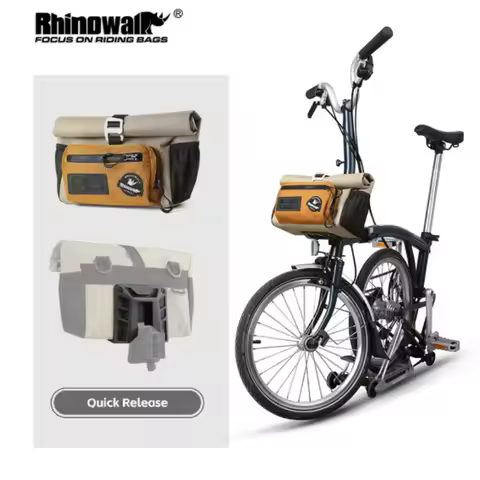 Rhinowalk Bike Handlebar Bag Quick Release 4L Front Tube Basket Bag With MOLLE System Urban Cycling 