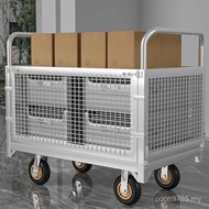 Goods Warehouse Portable Portable Fence Pull Folding Logistics Stall Flatbed Trolley Grid Pull Cart 