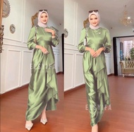 Jusi Dress Satin Silk Premium Dress yang lagi viral Gamis polosan Gamis Wanita Dewasa Kekinian Gamis