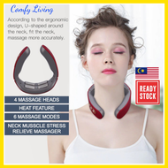 Comfy Living Neck Massager with Heat Feature Upgraded Version 4 Points Intelligent 6 Massage Modes 9