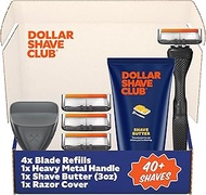 Dollar Shave Club | Welcome Shave Set | 4 Extra Close Refill Cartridges, 1 Handle (Black), 1 Shave B
