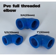 Pvc blue pipe fittings full threaded elbow coupling 20mm 25mm 32mm