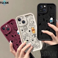 Originality interest Line bear and puppy phone case For OPPO A3S A5 AX5 A5S AX5S A7 AX7 A12 A12e F9 Pro A5 A9 2020 Soft Shockproof TPU Cover