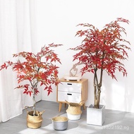 Decorative Flower Plant Maple Leaf Artificial Ornament Floor-standing Landscaping Green Plant Large 