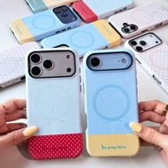 [i17] T3S216 2Layer Polkadot Magnetic Case Dot Wireless Charging Shockproof Iphone For iPhone13-17P 