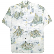 เสื้อเชิ้ตแขนสั้นคอเปิด รุ่น Patagonia 10SS M Limited Edition Pataloha รหัส 52585 สีฟ้าอ่อน CPI สภาพ