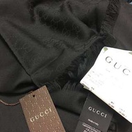 全新 保證真品 Gucci 黑色 GGLogo 古馳 大方巾 正方型 圍巾 披肩 義大利製 女用 男用 正品 輕薄柔軟