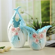 Fine Jingdezhen porcelain enamel technology pinch vase flower gold blue flower vase decoration home