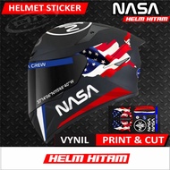 Stiker Helm  Full Set NASA  KYT / Suomy Sticker Helmet Fullface Halfface Hitam Putih
