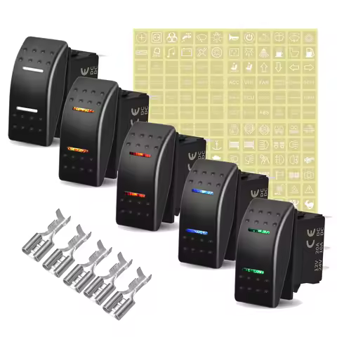 12V 24V ON-OFF/ (ON)-OFF/ ON-OFF-ON/ (ON)-OFF-(ON)/ON-ON-OFF Rocker Switch Latching / Momentary / Re