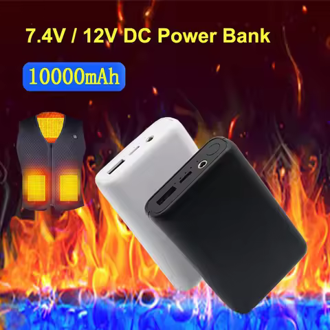 7.4V 12V DC Power Bank 10000mAh Portable Charger External Battery Pack for Cooling Heated Jacket Pow
