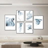 World Relief Map Poster  Blue Effect  Japan Ireland Egypt UK Thailand Portugal NZ France Iceland Cor