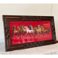 Teak Picture Frame Wood Auspicious Velvet