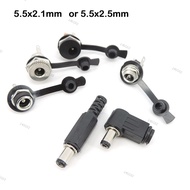 5.5mmx2.1mm DC male female Power Jack Socket Female Panel Mount Connector metal 5.5*2.5 dustproof co