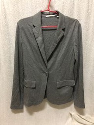 Uniqlo 品牌 軟式 西裝 外套 灰色 M 棉質 親膚 有領 鈕扣 舒適 時尚 半正式 長袖 外搭 僅一件 ｛ 好好貨 👌 ｝#浪浪