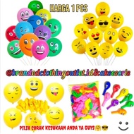 (PART 1) 12 INCH CUTE EMOJI BALLOONS / COLORFUL EMOJI MOTIF LATEX BALLOONS / EMOTICON BALLON - 1PCS 