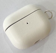 Wit's - 蘋果Airpod 3 無線藍牙耳機充電盒保護套 牛皮頭層, 白色