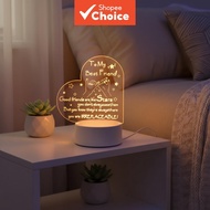 Acrylic Heart Night Lamp, LED Glowing Decoration, Perfect Gift for Girlfriend or Wife on Valentine's