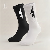 ANDALUSIA - Unisex Crew Lightning Socks Bolt Series Crew Socks