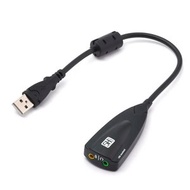 LAVA - 5HV2 7.1 External USB Sound Card USB To 3D Audio Adapter for Headphone Speaker Laptop PC - Bl