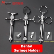 1.8ml Dental Syringe Reusable Autoclavable Metal Aspirating Syringe for Local Anesthesia Dentist Equ