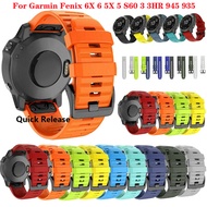 22mm Quick Release Watchband For Garmin Fenix 6 6X Pro 5 5X Plus 3HR Silicone Band Fenix 6 Fenix 5 W