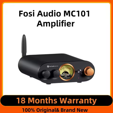 Fosi Audio MC101 Bluetooth Stereo Amplifier Home Audio Mini Amp with VU Meter 2 Channel HiFi Receive