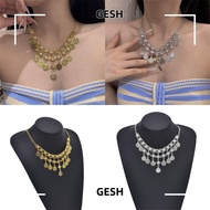 GESH Tassel Necklace, Versatile Vintage Coin Necklace, Multipurpose Bohemian Style Bohemian Necklace