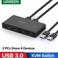 NEWEST - Ugreen USB Switch Selector 4 Usb Share 4 Port KVM Hub for 2 PC Laptop