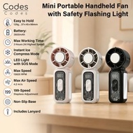 高速製冷冰敷手持風扇推薦｜1秒製冷｜199段變速｜3600mAh｜照明SOS｜數碼顯示｜隨身鏡｜手提風扇｜迷你風扇｜便攜風扇｜户外風扇｜旅行風扇｜Type-C【香港行貨】(黑色)【香港行貨】