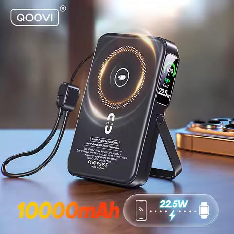 QOOVI Qi2 10000mAh Wireless Power Bank PD20W Fast Charging External Battery Portable Charger For iPh