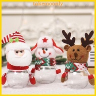 TAK Cookie Bottle Plastic Candy Bottle Snowman Santa Deer Candy Box Plastic Bottle