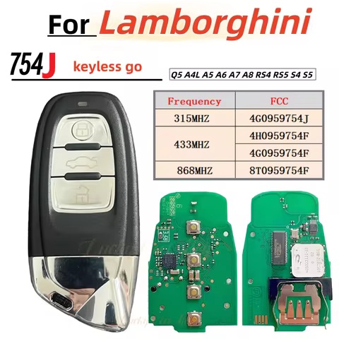 LUCKY Remote Key 4G0959754J 8T0959754F Keyless Go Smart Key 315Mhz 433Mhz 868Mhz For Audi A4L A5 Q5 