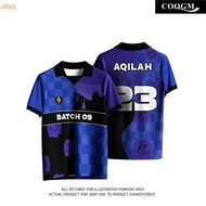 Batch 09 Retro Collar Jersey Custom Name Baju Lelaki Hitam Putih Berkolar Polo Shirt Dewasa Budak Ov