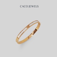CACO 14K Rose Gold Plated Bangle with Mother of Pearl Shell "August" (1 Piece)