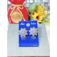 B1421 UHA white stone studded women's earrings, sturdy clasp, modern, attractive, luxurious design