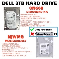Dell 0N660 NJWMG Hard Disk Drive 8TB 3.5inch 7.2K SAS 12Gbps HDD ST8000NM014A MG08SDA800EY