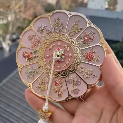 Flower Pattern Portable Compact Mirror Portable Compact Makeup Mirror With Stand Flower Pattern Mirr