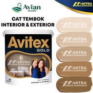 New CAT TEMBOK AVITEX GOLD 5 KG / AVIAN EKSTERIOR INTERIOR / CREAM