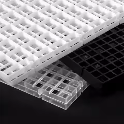 2Pcs Fish Tank Bottom Filter Grid Plastic Bottom Filter Plate Mesh Partition Black And White Grid Pl