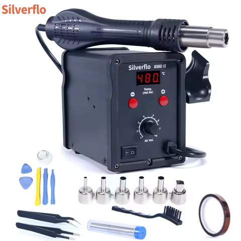 Silverflo 858D-II Hot Air Rework Station 700W Heat Soldering Station With Temp.Calibration Mode for 