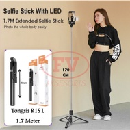 FV R1S L LED 1.7meter Bluetooth SELFIE STICK 3in1 360 1.7M TRIPOD SELFIE STICK/ 3 IN 1 SELFIE STICK/