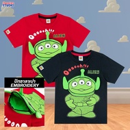 Disney Boy Toy Story Green Man T-Shirt - เสื้อยืดเด็ก ทอย สตอรี่ เอเลี่ยน ตกแต่งซาลาเปา ใส่ของได้จริ