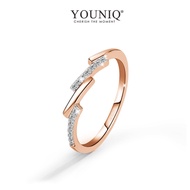 [New Arrival] YOUNIQ BLISS 18K Rosegold / Gold Titanium Band Ring with Cubic Zirconia ROM Engagement