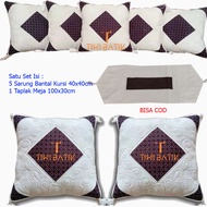 Sarung Bantal Kursi Sofa Batik Set Taplak Meja Batik Motif Khas Jogja